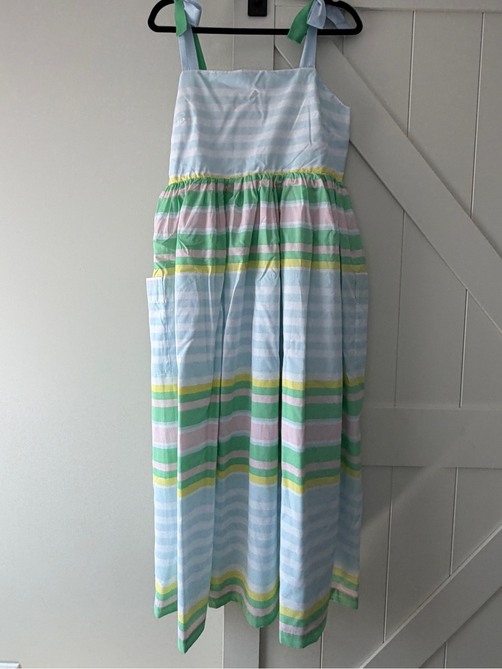 TBBC Midge Midi Dress Sarasota Stripe Buckhead Blue Grace Bay Green